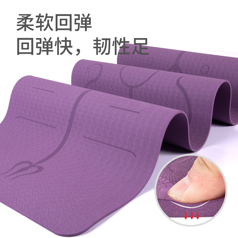 Esterilla de yoga plegable de TPE antideslizante para uso doméstico, esterilla de fitness expandible y gruesa de doble capa para saltar con cuerda, esterilla de yoga al por mayor, portátil.