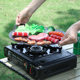 Outdoor Camping Barbecue Plate Household Korean-style Grill Plate Round Binaural Portable Universal Fried Egg Plate Iron Plate Barbecue Plate