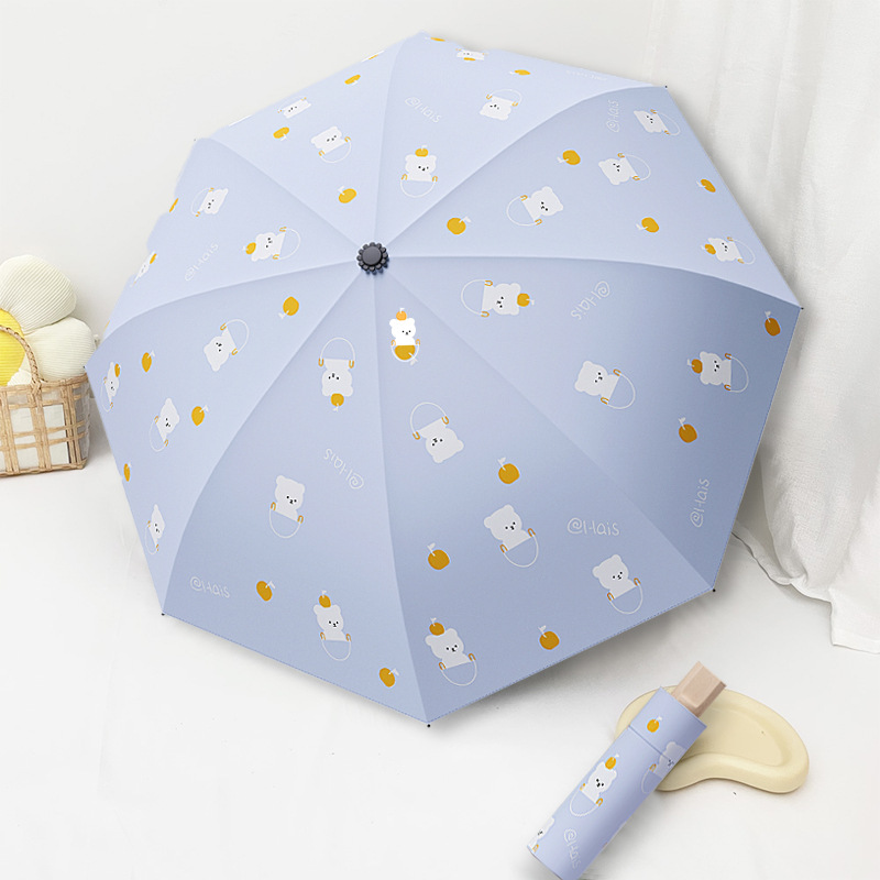 雨宝 淘宝代发 创意韩国卡通遮阳伞防晒折叠太阳伞印刷雨伞广告伞