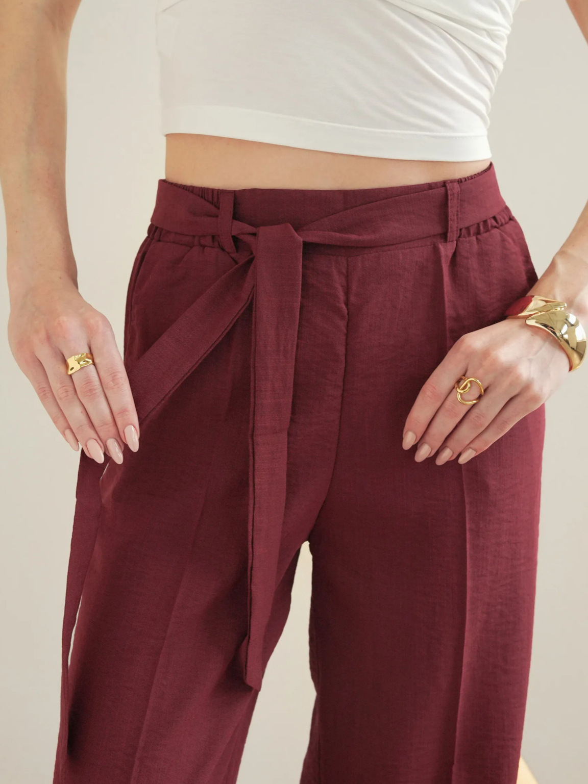 2025 nuevo comercio exterior de Amazon Europa y América de moda pantalones de mujer bolsillo diagonal diseño cinturón image 5