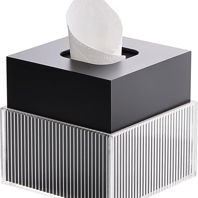 轻奢高档酒店商用纸巾盒透明亚克力会所家用茶几餐厅正方形卷纸盒