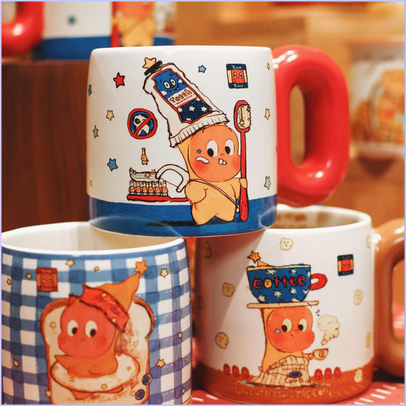卒業シーズンスターマンファット新しい高価値セラミックウォーターカップマグラージハンドルクリスマス誕生日ギフト|undefined