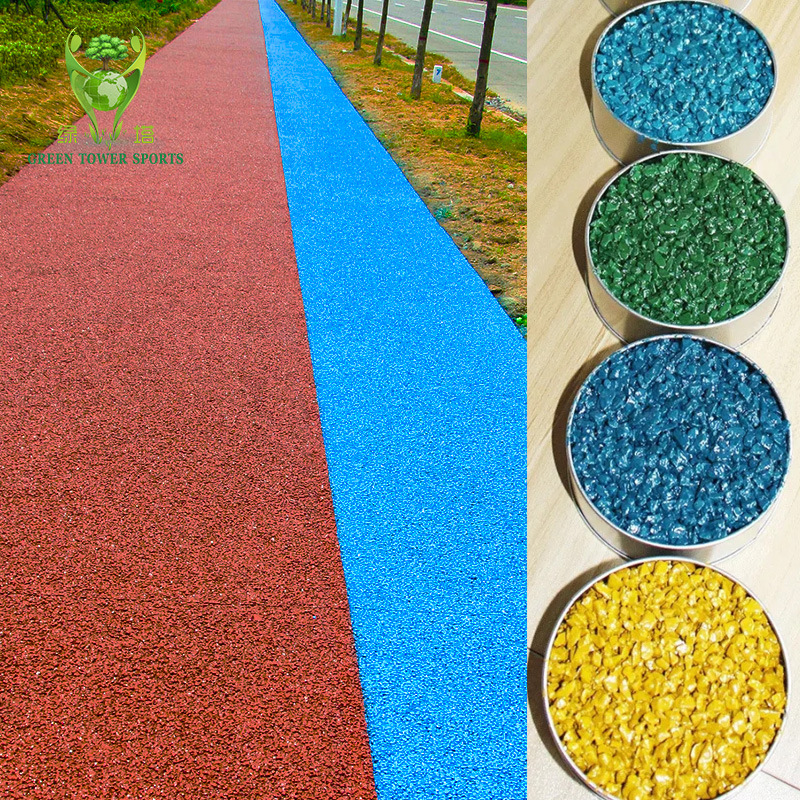 Manufacturer wholesales permeable colored asphalt, noise-reducing and anti-skid cold-mixed colored asphalt for parks, scenic areas, and roads.