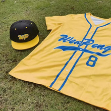 跨境TK 美式专业棒球服开衫速干开衫单排扣短袖棒球服定制