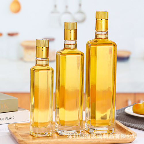 Commercial-grade empty bottle wholesale tea oil bottles 250ml glass bottles 500ml olive oil household bottles