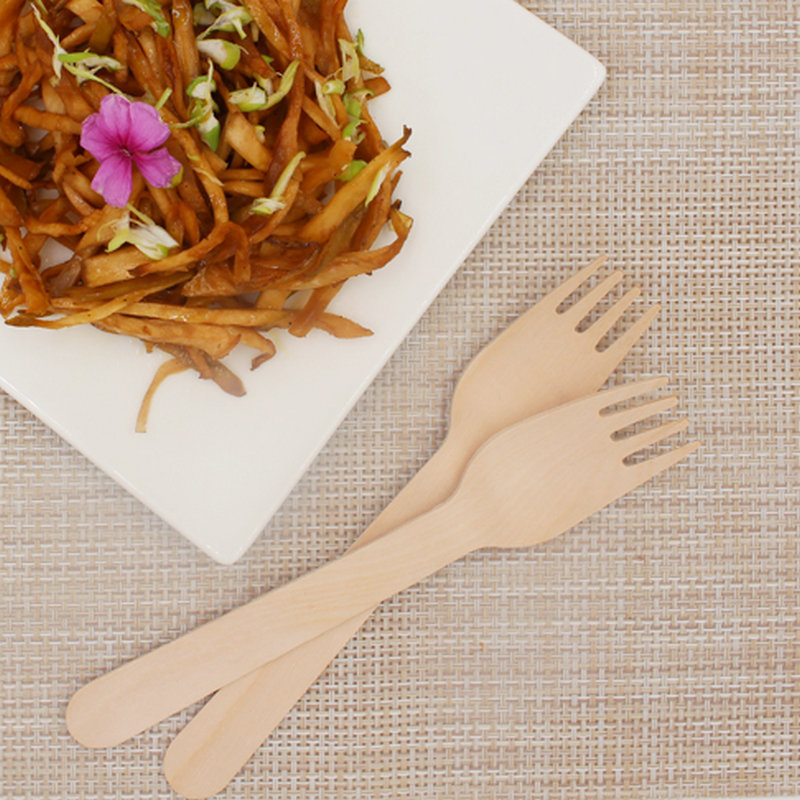 Wooden tableware, pack, fork