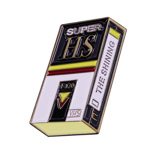 Flash VHS vintage tape brooch Stanley Kubrick horror movie badge
