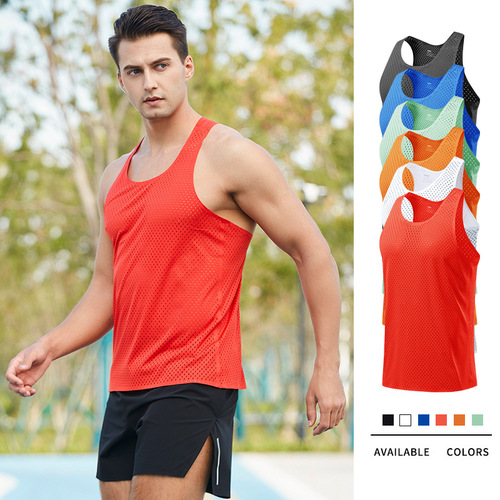Marathon running quick-drying vest men's sports track and field cross-country training lightweight wind tunnel vest mesh racing vest