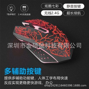 Cross-Border Amazon Gaming Mouse Wireless 2.4g Luminous New Rechargeable Mouse Office Business Silent Mouse