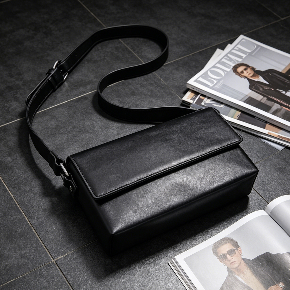 2026 New Men's Bag, Personalized Retro Casual Shoulder Bag, Crossbody Bag, Messenger Bag, Trendy Unique Small Square Bag Wholesale