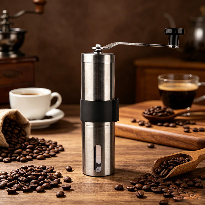 Portable Hand-Crank Coffee Grinder, Portable Coffee Grinder for Outdoor Camping and Home Use, Small Manual Coffee Grinder Wholesale
