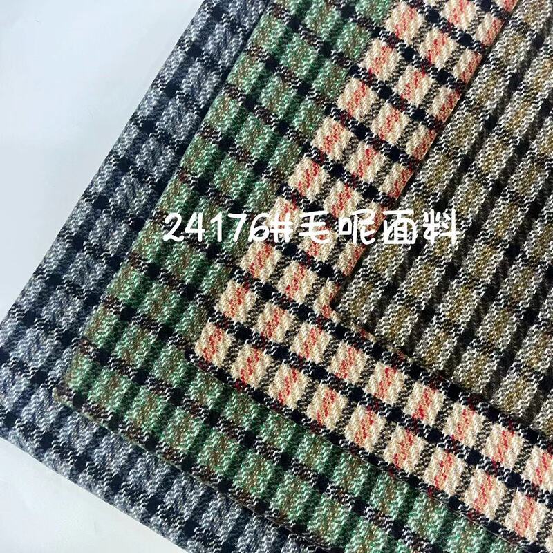 New Autumn and Winter Wool Plaid Fabric/Shoes, Hats, Bags, Outwears, Jackets/Slick Woolen Fabrics