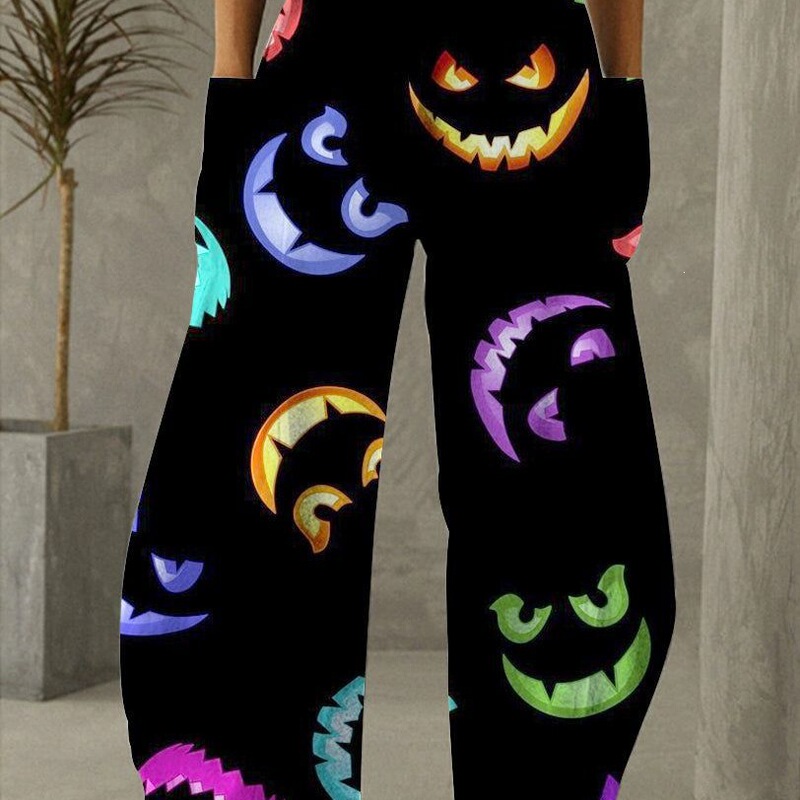 Smiley Face 2025 New Spring and Autumn 3D Digital Print Casual Sports Christmas Pattern Loose Wide-Leg Pants Smiley Face 2025 New Spring and Autumn 3D Digital Print Casual Sports Christmas Pattern Loose Wide-Leg Pants