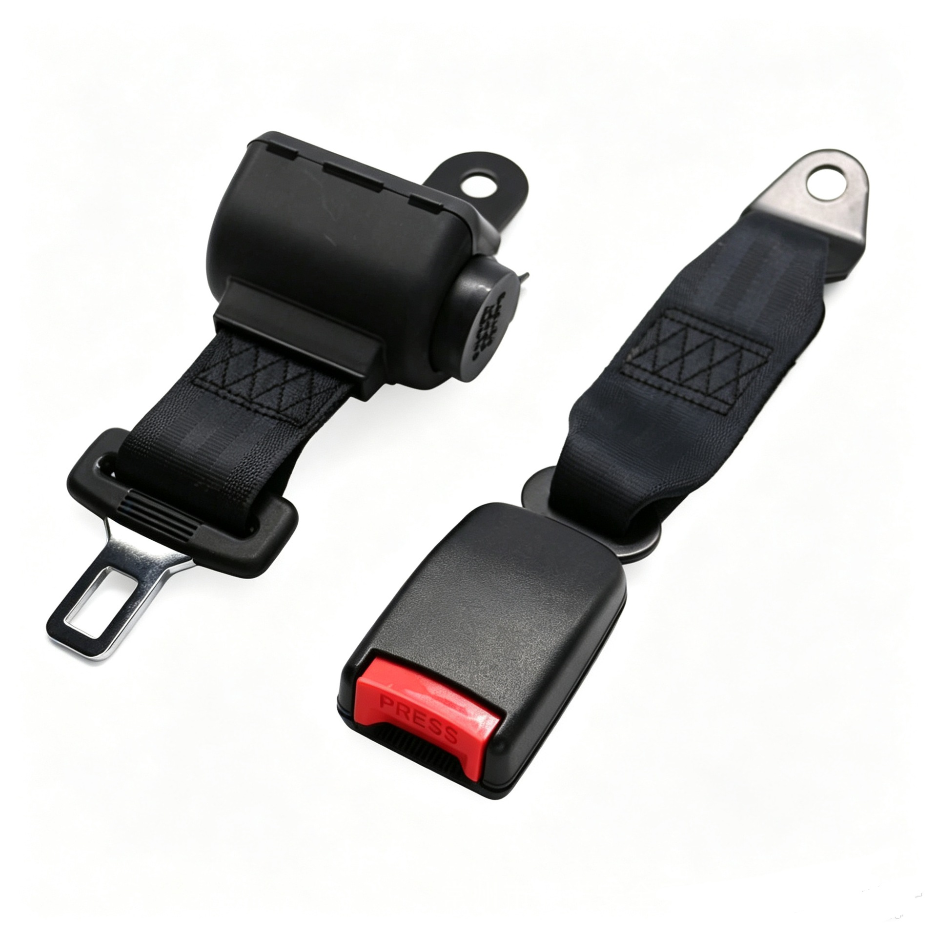 Automatic retractable two-point seat belt for passenger vehicles, suitable for forklifts, buses, and other public transportation vehicles