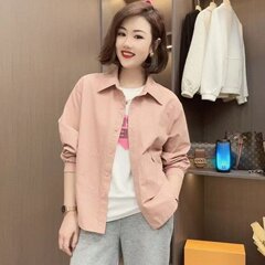 2025春と秋の新型女性の長袖のコートの韓国版のシャツの爆発の婦人服の上着の小さい背のコートのカーディガン