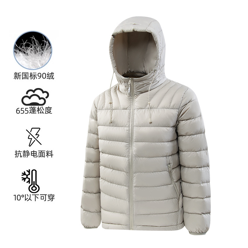 羽绒服男士轻薄排骨短款羽绒服冬季情侣90白鸭绒保暖面包服外套女