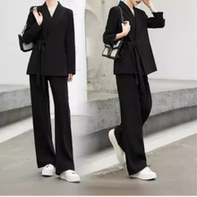 高级感西装女2024春装新款休闲套装宽松时尚韩版西服阔腿裤两件套