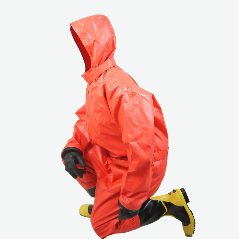 消防二级化学防护服轻型防化服半封闭防化服连体消防耐酸碱生化服