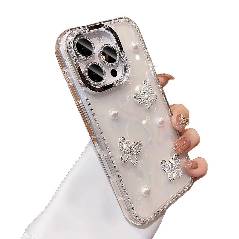 Apple, совместимый с iPhone 17 Pro, трехмерный чехол из перламутра, 15 Pro Max