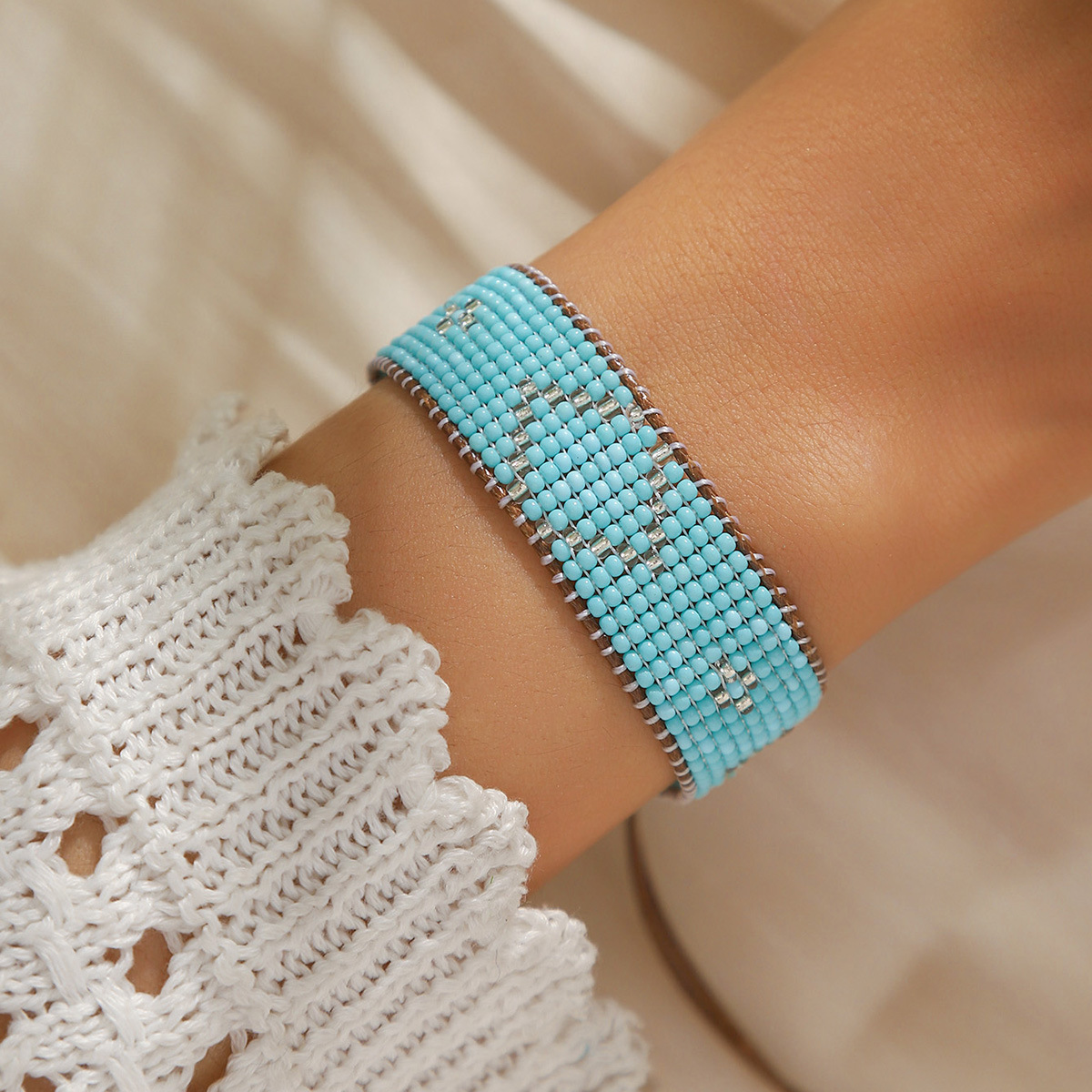9g Weight Slider Clasp Closure Clasp Closure Type Bracelets Classification cord Chain Material Beaded Chain Chain Type 1 Piece Quantity Daily Occasion Seed Bead, cord Material Rhombus Pattern All Seasons Season Unisex Gender Knitting Design Ethnic Style Style Ethnic Style Rhombus Seed Bead Cord Beaded Chain Slider Clasp Closure String Bracelets Wholesale 17
