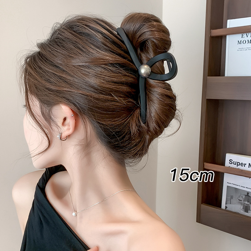 Clip de agarre de color café de alta calidad, horquilla grande, mujer 2024, nuevo estilo, volumen de cabello en la parte posterior de la cabeza, clip de tiburón, tocado, horquilla