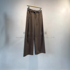 阔腿工装裤~地家巴恩风高腰休闲裤女早秋欧式复古浅咖色宽松小个
