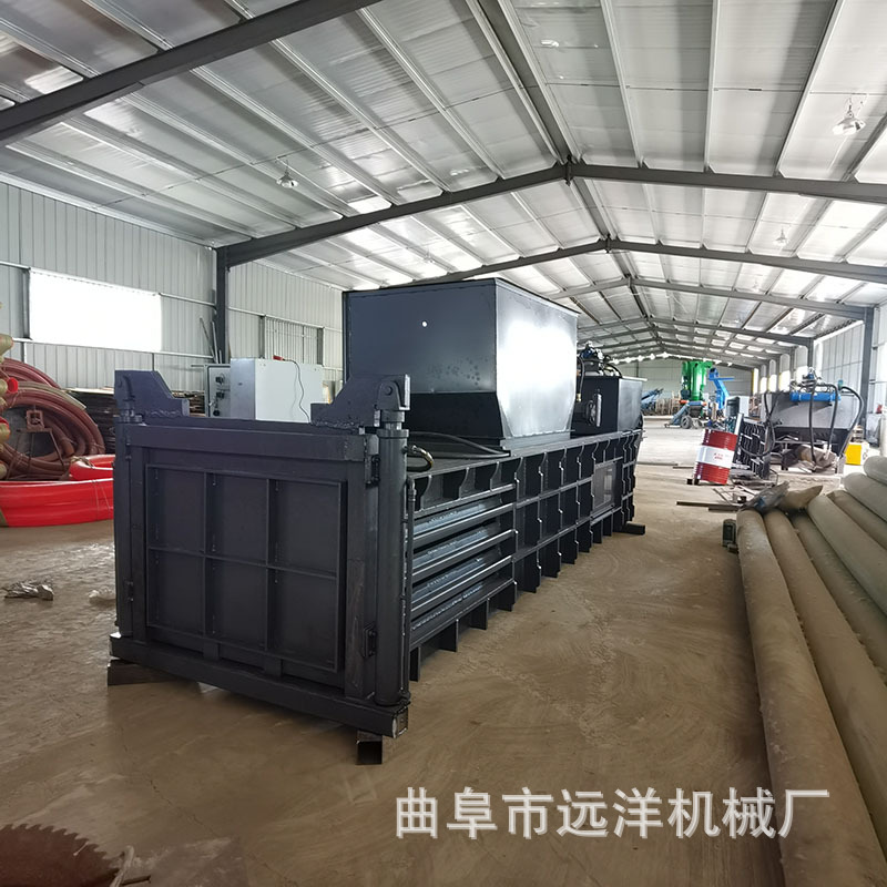 180吨位卧式打包机边角料塑料膜压包机垃圾站废纸打包机