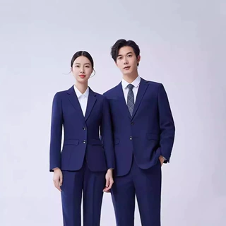 4s店OL免烫黑色职业装金融保险春季教师男女同款批发高端面试正装
