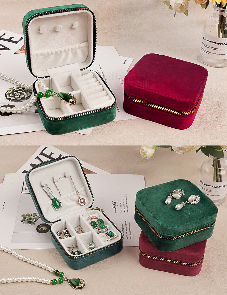 Simple Style Solid Color Cloth Jewelry Boxes display picture 1