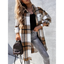 W 94877 Loose Plaid Shirt ���ɸ��ӳ����羳����ͨ��