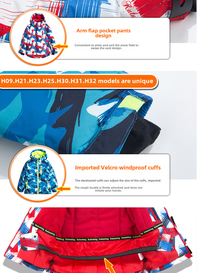 Giacca da sci per bambini impermeabile calda imbottita_voghion.com