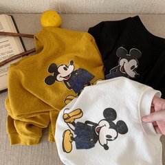 儿童t恤025秋季新款韩版卡通印花长袖T恤男女童宽松圆领上衣潮