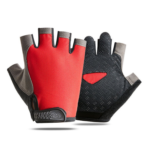 Fitness gloves for men and women, mesh half-finger dumbbell exercise, anti-slip, breathable, wear-resistant, outdoor bike riding, cross-border A01W
