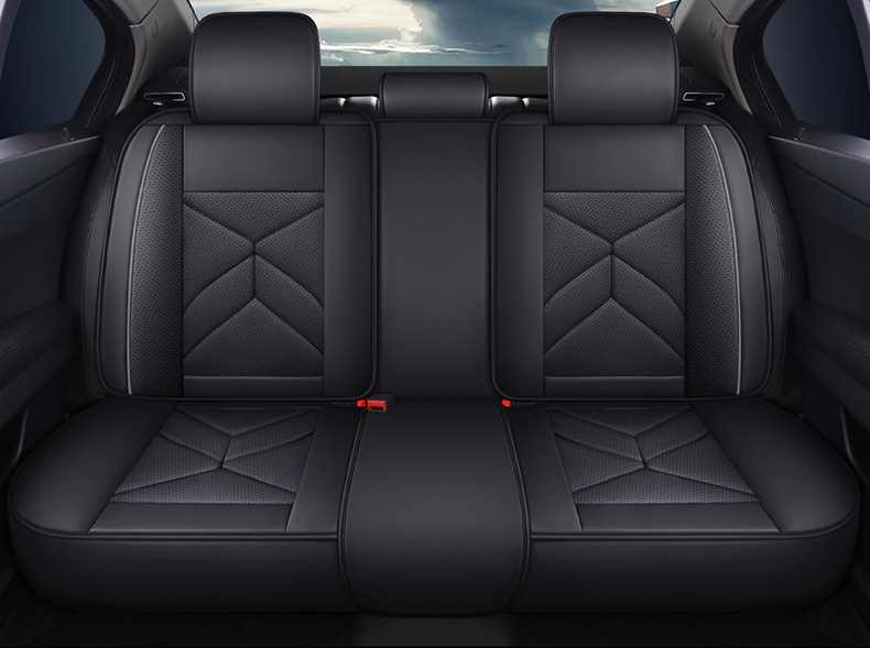New Model of Foreign Trade All-Season Universal Full Leather Wear-Resistant Five-Seater Car Interior Seat Cushion and Seat Cover with Bone Pattern