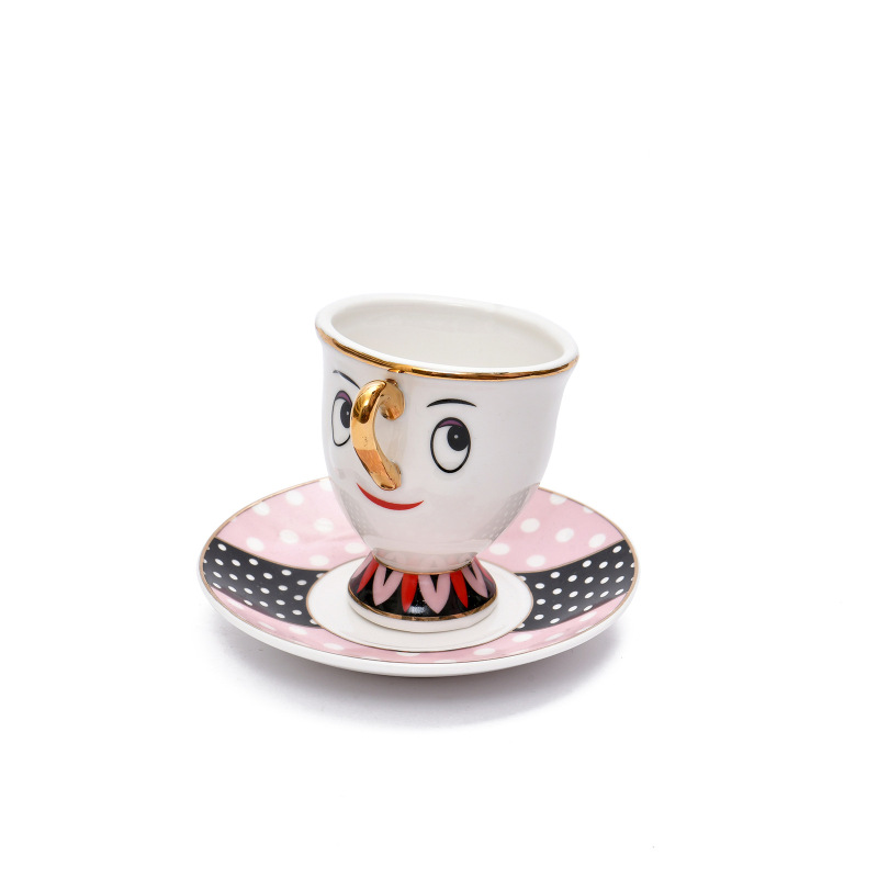 美女と野獣ティーポットセット茶煮奥さん阿奇陶磁器杯壺卸売り立体ティーポットセットコップ|undefined