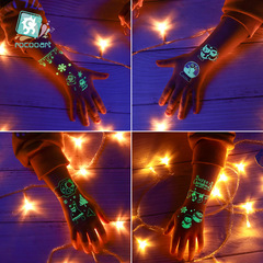 瑞卡龍跨境貨源聖誕紋身貼兒童卡通雪花夜光臉貼聖誕裝飾防水貼紙