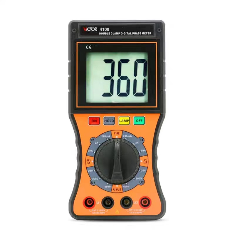 胜利VC4100/VC4200数字双钳相位伏安表单钳相位三相检测仪相位仪