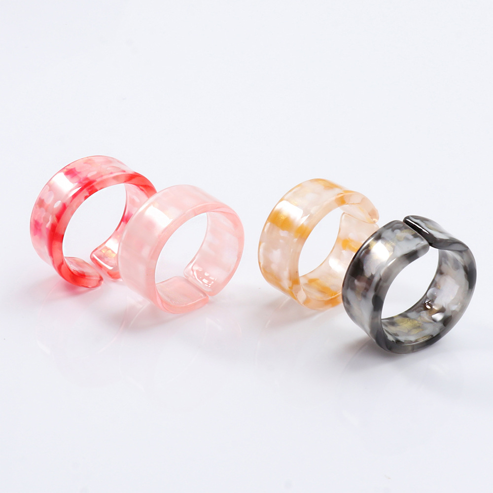Simple Style Acrylic Resin Korean Four-piece Ring display picture 5