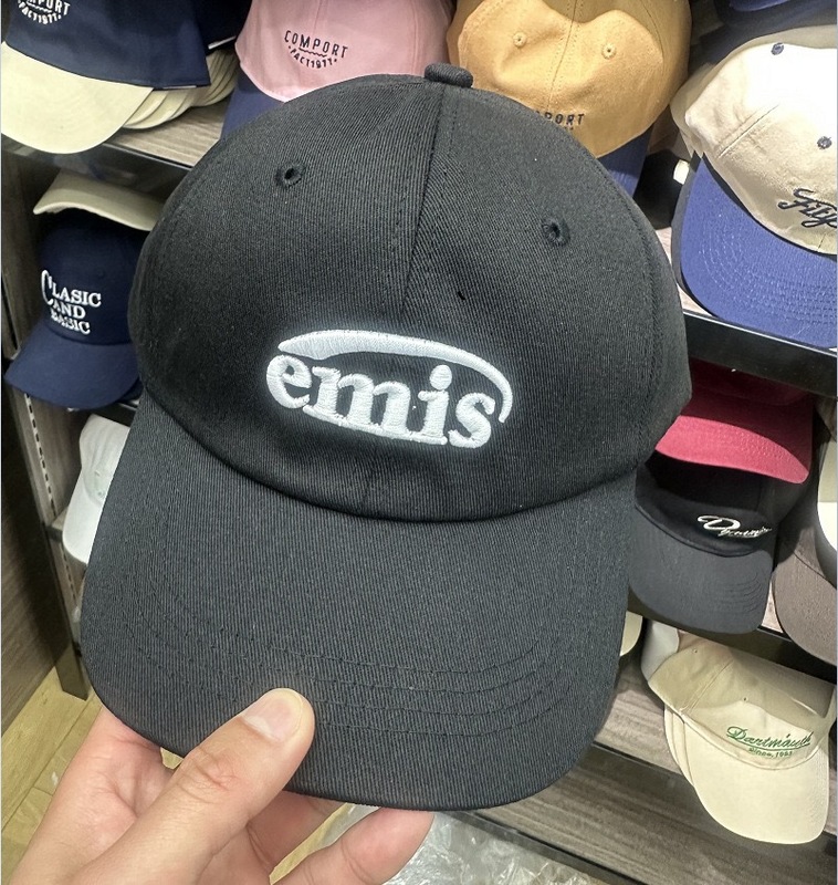 韓国 emis 帽子赤野球帽女性のための春と夏のカジュアル刺繍多用途ソフトトップビッグヘッドキャップ男性のための|undefined