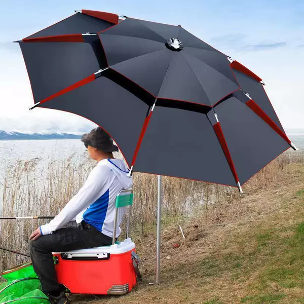 Fishing umbrella, large fishing umbrella, multi-directional umbrella, rainproof, thickened, sun-proof, ground-mounted, foldable, portable, 2021 new model