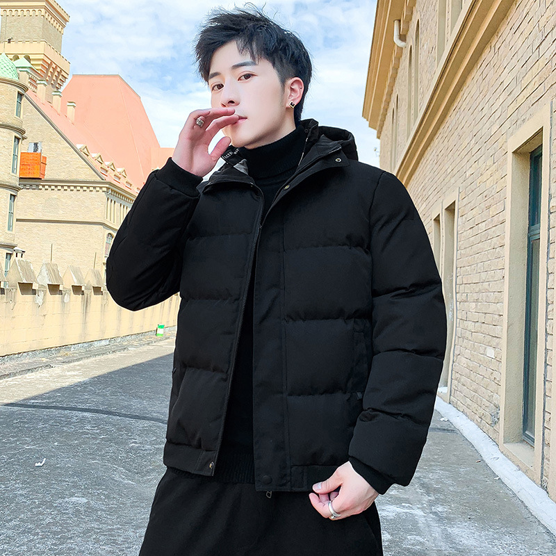 Abrigo acolchado de algodón de ladrillo transfronterizo para hombre 2021 Invierno moda marca de moda con capucha Abrigo acolchado de algodón de todo el Partido Abrigo acolchado de algodón forro polar engrosado más tamaño