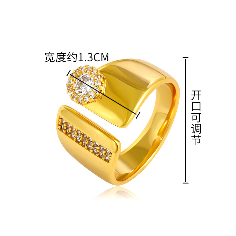 Xuping joyería ligera de lujo anillo geométrico de nicho diseño anillo de moda Europa y América transfronterizas joyería temperamento simple al por mayor