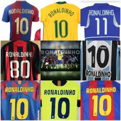 New Retro Outdoor Football Short Top Tenor Sports Jersey Ronaldo Brazil Paris Barcelona Gremio