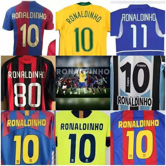 New Retro Outdoor Football Short Top Tenor Sports Jersey Ronaldo Brazil Paris Barcelona Gremio