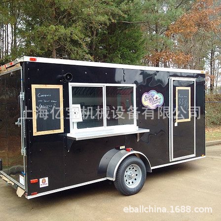 上海亿宝拖挂式移动餐车露营街景展示车商场装饰商铺小吃水吧售货