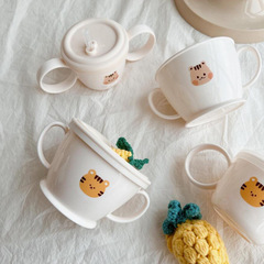 INS Nordic style creative cartoon bear and rabbit food bowl snack cup portable binaural silicone food cup