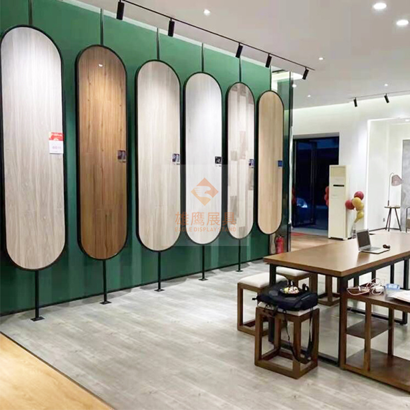 木地板材展示架抽拉双面旋转瓷砖展柜隔断屏风石材展架建材收纳
