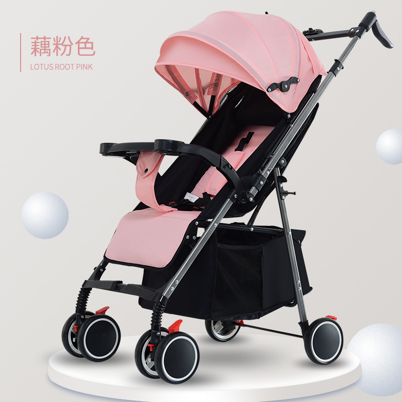 Cochecito de bebé portátil de dos vías de un clic plegable amortiguador 0 a 3 años de edad bebé excursión simple paraguas cochecito