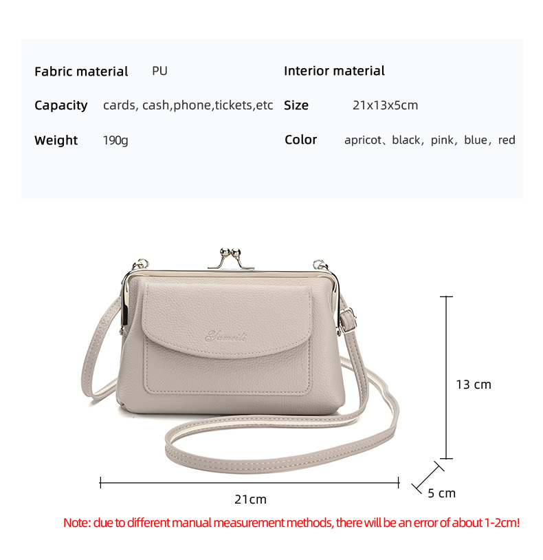 Women's Small Pu Leather Solid Color Basic Square Flip Cover Crossbody Bag display picture 5