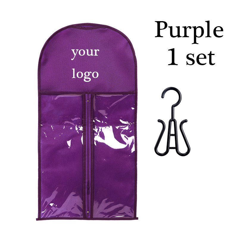 Bolsa de polvo de logotipo personalizada con gancho morado + negro